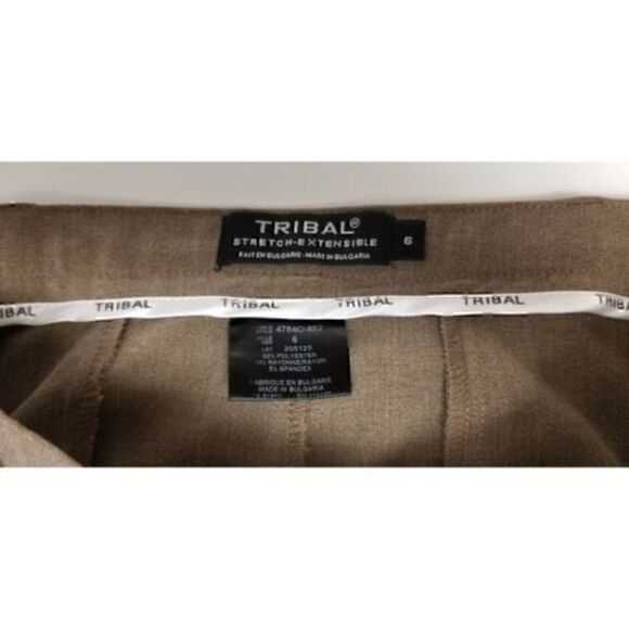 Tribal Women's  Beige Stretch-Extensible Side Zip Dressy Skirt Size 6 - Picture 5 of 5